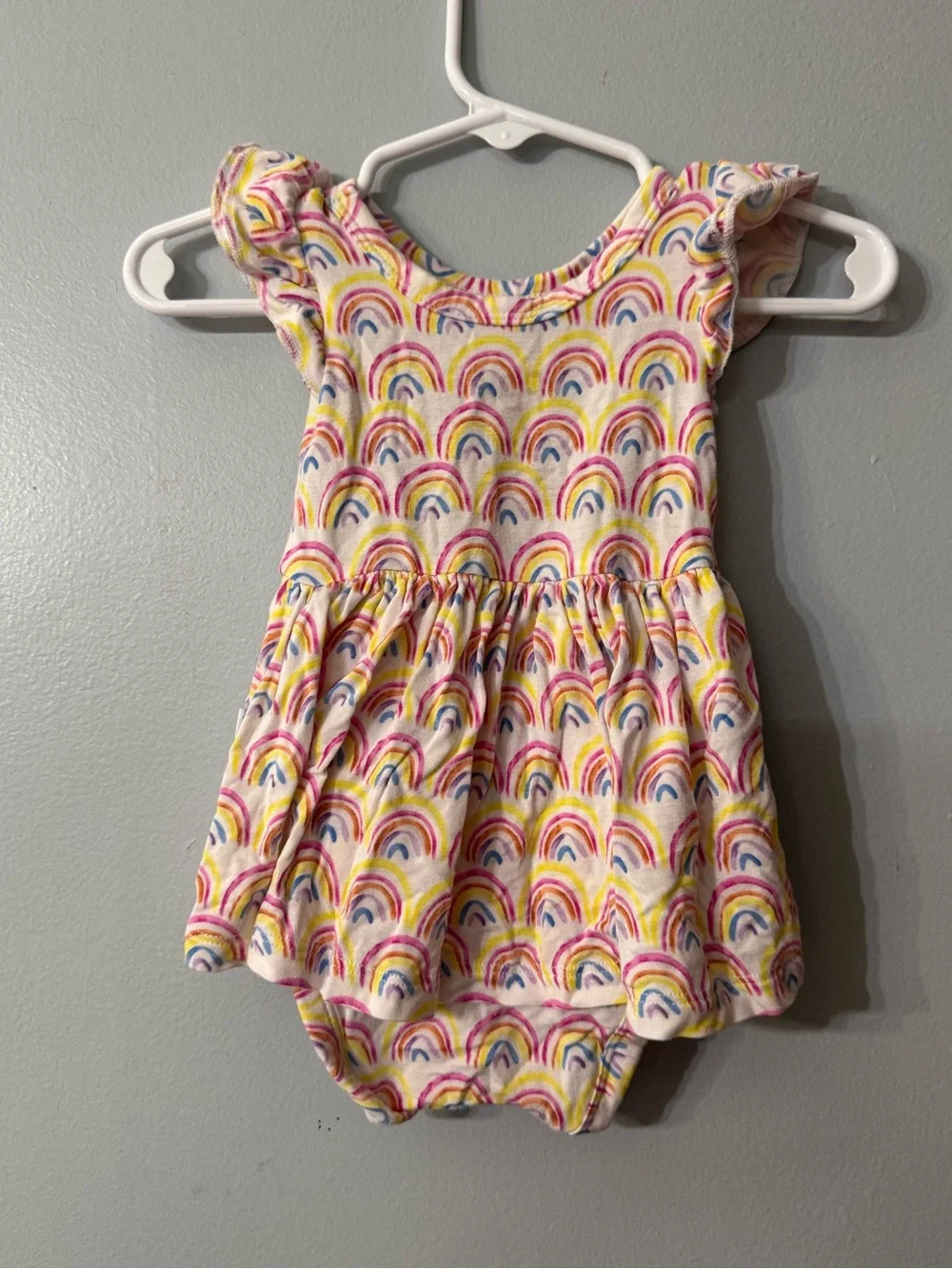 Little Sleepies Rainbow Print Baby Dress Romper - Multicolor